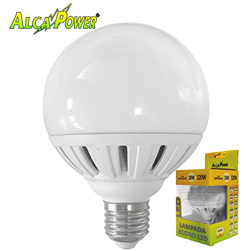 ALCAPOWER - Bombilla LED E27 18 W = 120 W, diámetro 95 mm, luz neutra 4000 K, nivel de eficiencia energética A+