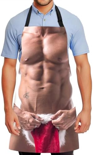 Avental de chef criativo engraçado com homem musculoso 3D ajustáv...