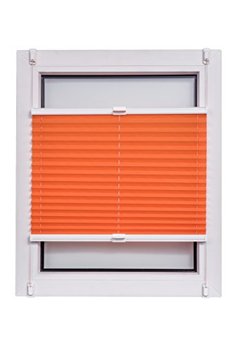 Store plissé orange 90x150 cm Klemmfix Wohn-Guide pour fenêtre sans perçage - 3