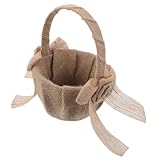 Alipis Cesta de Flores Rústica con Asa para Niña de Cesta Ligera de Arpillera Natural para Ceremonia Decoración Romántica para Bodas Western