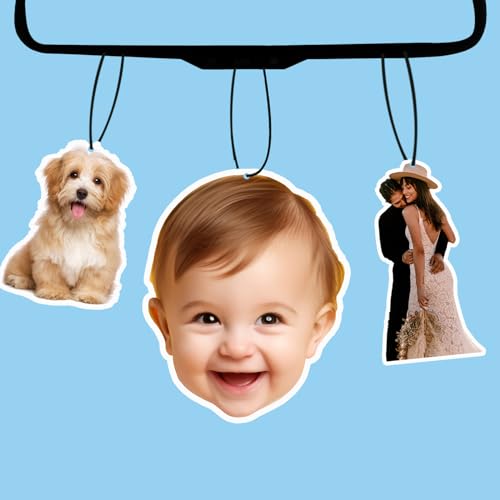 Image of Custom Air Freshener for Car, Personalized Air Fresheners, Custom Double Sided photo Air Freshener, for Wardrobe,Bathroom and Hanging Ornaments (Crop)