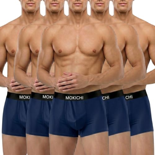 Image of Men's Ice Silk Boxer Briefs Pack of 5 | Ultra Soft Breathable Stretch Trunks | Moisture Wicking Quick Dry Comfort Fit Innerwear | Lightweight Seamless Underwear
