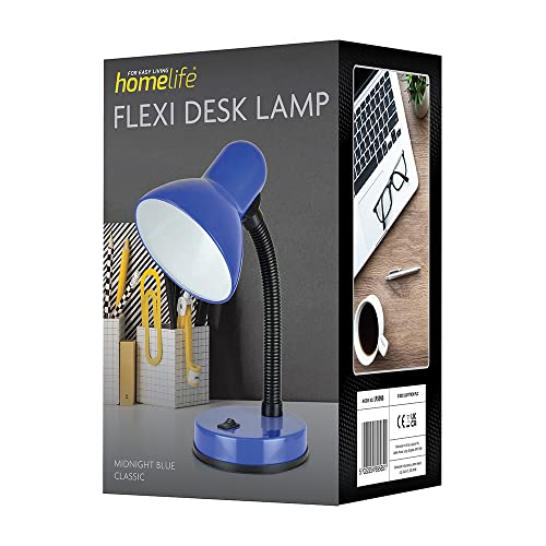 Classic 35W Flexi Desk Lamp with Adjustable Neck - Midnight Blue - Image 4