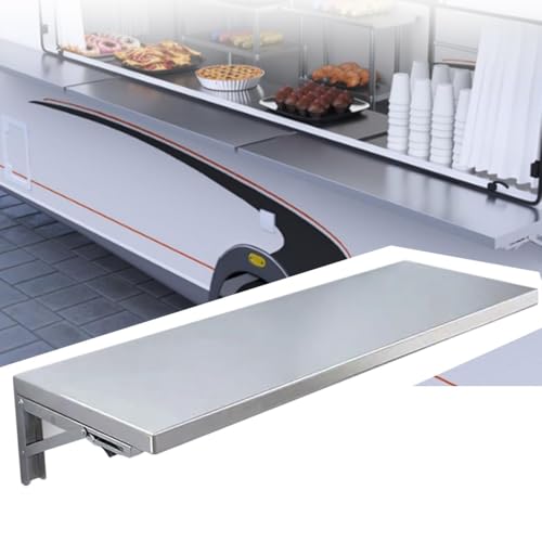 GPNVNHWQL Stainless Steel Folding Shelf 36" X 12" Wall Mounted