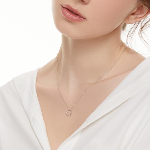 Raelyn&Bev. L'Amour Collection Jewelery,Heart Pendant Necklace,Choker Necklaces For Women, Girls with Polishing Cloth and Velvet Drawstring Bag3