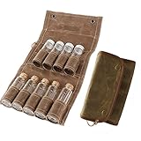 BRICKKIDS Camping Spice Bag Kit with 9 Glass Spice Jars, Wax Canvas Spice Storage Bag, Portable...