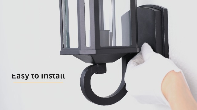 Image of JYZ 15 inch Outdoor Wall Light Fixture, Classic Exterior Waterproof Wall Lantern, Matte Black Anti-Rust Sconce with Clear Glass Shade, E26 Base Outside Porch Lights for Patio Garage Door