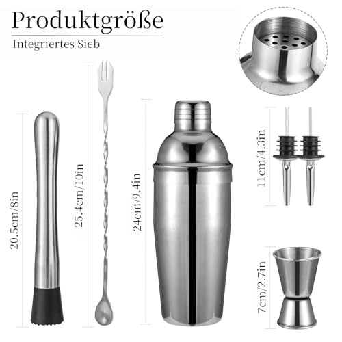 Set de cocktail en acier inoxydable idéal à offrir avec son kit barman - 8