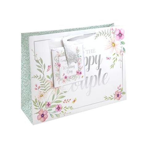 Eurowrap Floral Wedding Gift Bag Set Cover