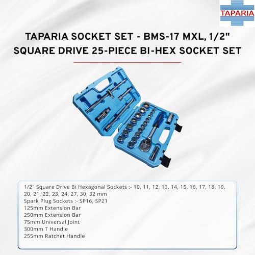 Image of TAPARIA Socket Set - BMS-17MXL - with 12.7mm(1 /2) Square Drive