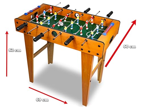 Teorema Tischfußball aus Holz, Tischfußball mit 2 Kugeln und Punktezählern, Höhe 62 cm – Bild 5