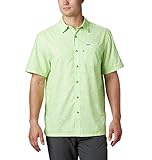 Columbia Men's Super Slack Tide Camp Shirt, Jade Lime Gamefish Print, Small