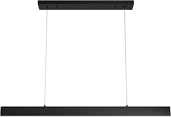 Hunter - Canoga Bright Integrated LED Matte Black, Extra Large Chandelier, Dimmable, Modern Style, Linear Shaped, for Bedrooms, Kitchens, Dining, Living Rooms - 13122