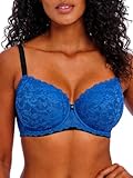 Freya Damen Offbeat Underwire Padded Half Cup Bra Gepolsterter BH, Blau (Dazzling Blue), 75E
