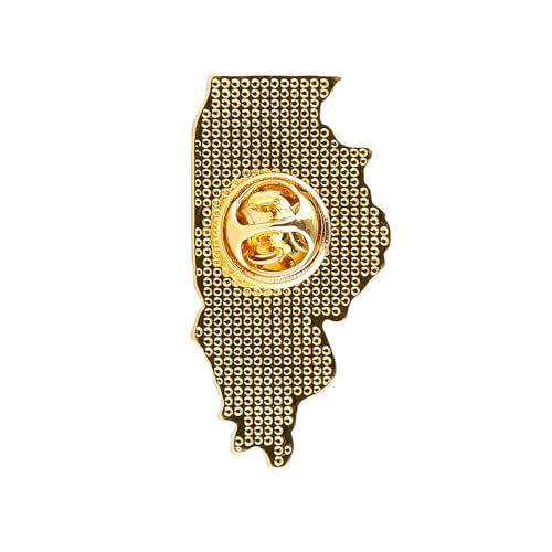 Image of State Shaped Map Lapel Metal Pin Enamel Brooch Keepsake Beautifully Designed for Backpack Hat