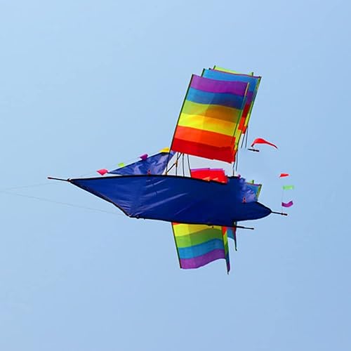 Miniatura 4 de Cometa de velero 3D arco iris para adultos Deportes al aire libre Fácil de volar tela de nylon