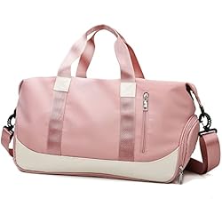 Keyck Bolsa Deporte con Compartimento Zapatos y Bolsillo Húmedo, Bolsos de Gimnasio para Hombres y Mujeres Bolsa de Viaje de Mano Gran Capacidad Ligera Plegable Impermeable Resistente Elegante 4 Keyck Bolsa de Mano con Compartimento Zapatos y Bolsillo Húmedo, Impermeable, Rosa