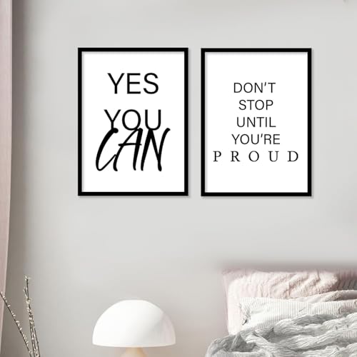 Image of kotart Motivational Quotes Posters with Frame for Home Decoration - Quotes Frame for Living Room Bedroom Office Room Decor - Painting for Wall Decoration - Pack of 4 (Art 7, Big (13x17 or 13x13 inch))