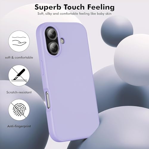 Image of Back Cover Compatible with iPhone 17 Case (6.3) Soft Touch Slim Liquid Silicone Full Protection Shock Proof Back Cover for iPhone 17 (SC Purple)