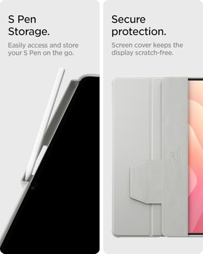 Image of Spigen for Galaxy Tab S11 Ultra Case (2025), Ultra Hybrid Pro Protective Tri-Fold Cover with Transparent Back and S Pen Holder, 14.6 inch, Gray