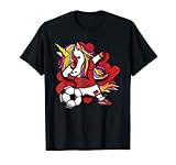 Dabbing Einhorn Marokko Fußball Fans Trikot marokkanischer Fußball T-Shirt