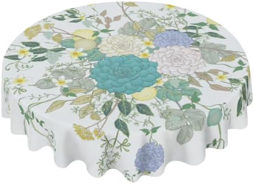 Bidesign Mantel floral de primavera redondo de 60 pulgadas, diseño de mariposas rúticas, tela impermeable, manteles decorativos para vacaciones, Bidesign Mantel floral de primavera redondo de 60 pulgadas, diseño de mariposas rúticas, tela impermeable, manteles decorativos para vacaciones,