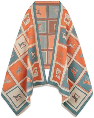 EXTREE Scarfs for Women Pashmina Texture Silky Shawl Wrap for Evening Dressing Blanket Open Front Poncho Cape
