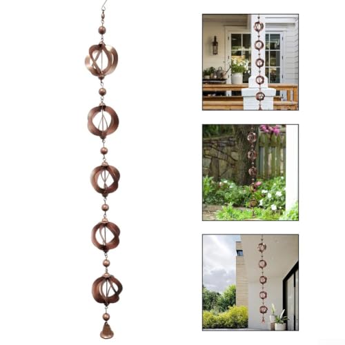 Cadena de lluvia de metal para decorar patios y balcones en días de tormenta 4