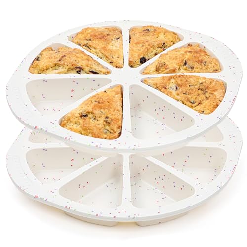 Vinino 2-Pack Silicone Scone Pan 8-Cavity Scone Mold with Reinforce Frame