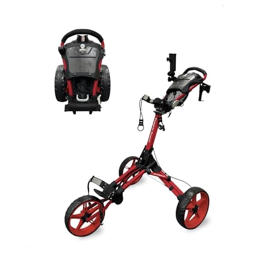 Caddytek Unisex Caddylite Compact, Red Golf Push Pull Cart Trolley, Red, One Size UK