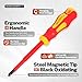 BILITOOLS Insulated Screwdriver Set, 9pcs 1000V Electrical Screwdriver Insulated VDE Tools for Electrician Magnetic Phillips Slotted Pozidriv Tips