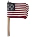 One Dozen (12 Qty) 12x18 US Cotton Stick Flag American Flag on 30" Dowel with Gold tip Made in USA,, Hemmed Edges