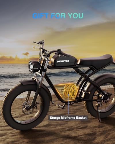 Urbrica Electric Bike for Adults, 1500W 30MPH,48V 20/23AH,Max 75Miles Electric Motorcycle 20" Fat Tire Dirt Bike, Shamano 7-Speed E-Bike Dual Shock Absorber UL Certified - Image 3