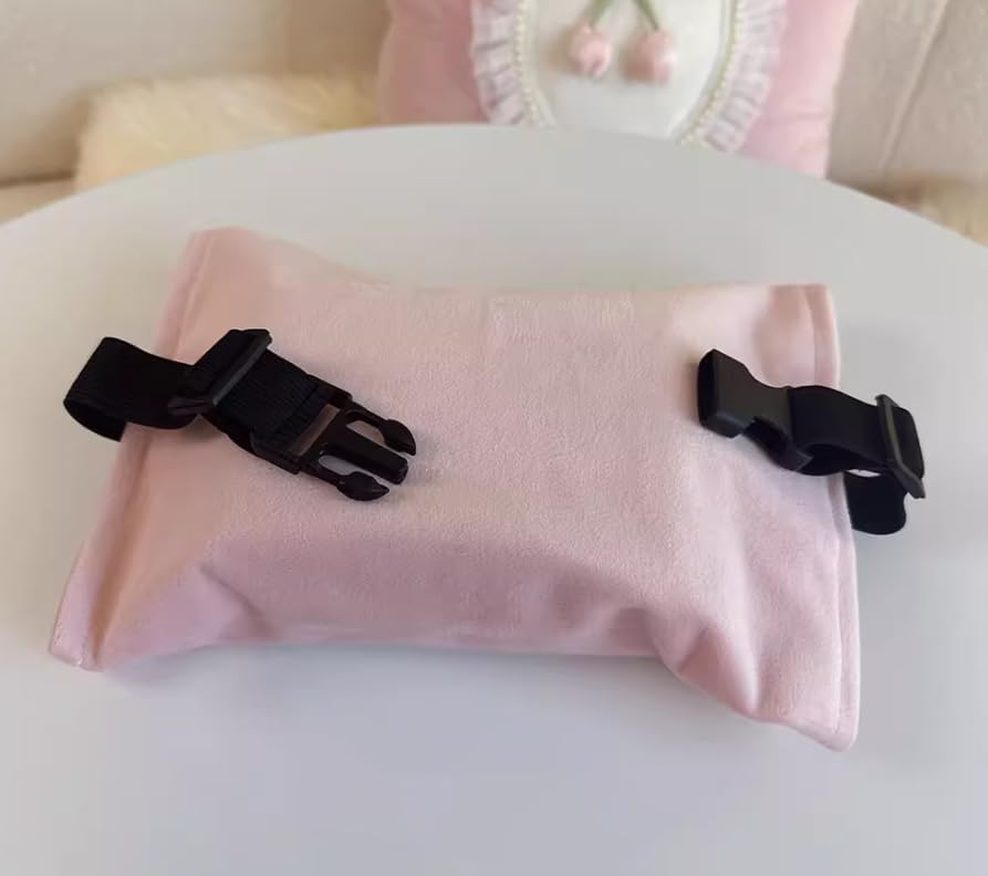 Pink Tulip Toilet Paper Holder,Reusable Cloth Tissue Box,Wall Hanging Travel Pocket Tissue Holder for Travel Car Home Office Housewarming Gift (Type B) image 3