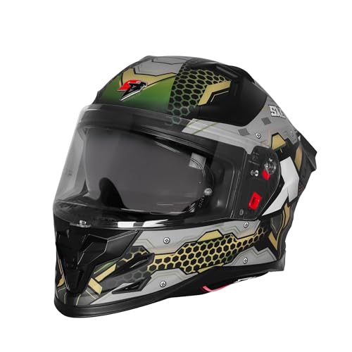 Image of Steelbird SBH-61 SXE X3 Pinlock ISI and Dot Certified Full Face Graphic Helmet for Men and Women with Inner Silver Sunshield