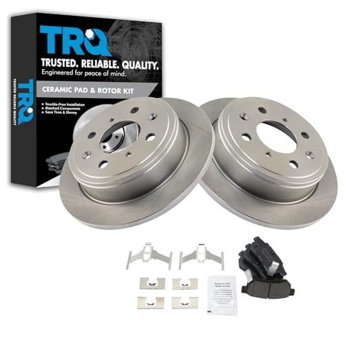 Image of TRQ Rear Ceramic Brake Pad and Rotor Set