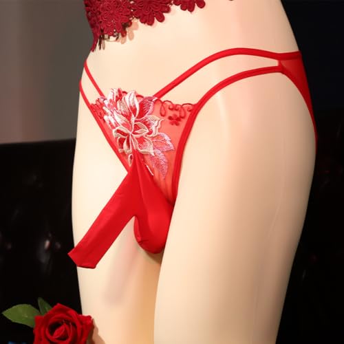 Men's Lace Thong Underwear G String Sexy T-Back Thong Low Waist Flirting Lingerie Men Sexy Christmas Underwear4