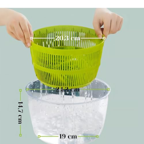 Seca Salada Centrifuga Manual Secador Com Cesto Folha Fresca