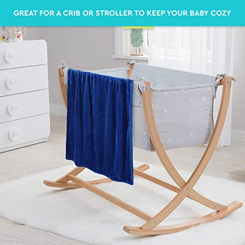 Baby Blanket For Girls And Boys - 30”X40” Navy Blue - Toddler Blankets - Kids Throw - Newborn Blankets - Soft Lightweight Fleece For Bed, Crib, Stroller #TOP5