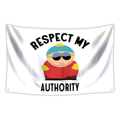 3x5 Feet Respect My Authority Flag Banner for Home Fraternities Man Cave Room Decor
