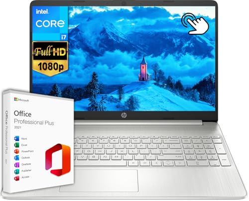 Image of HP Business Laptop, 15.6 inch FHD Touchscreen, 32 GB RAM, 2 TB SSD, Intel 10-Core i7-1255U Processor, Long Battery Life, HD Camera, HDMI, Windows 11 Home
