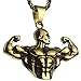 Entrenamiento Fuerte De La Cadena Hombre Colgante De Acero Inoxidable Collar De La Joyería Collares De Fitness Culturismo Hombres Deportes Hip Hop,Oro
