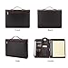 Geslun Genuine Leather Portfolio with Hidden Handle, Zippered Front Pocket, Business Padfolio for Men and Women, 8.5 x 11 Legal Pad Notebook Holder, Office Letter Notepad Folio, Dark Brown