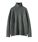 Couleur unie Casual Simple Col Haut Lâche Grande Taille Tie-Dye Pull en Cachemire Femme, bleu, Taille unique