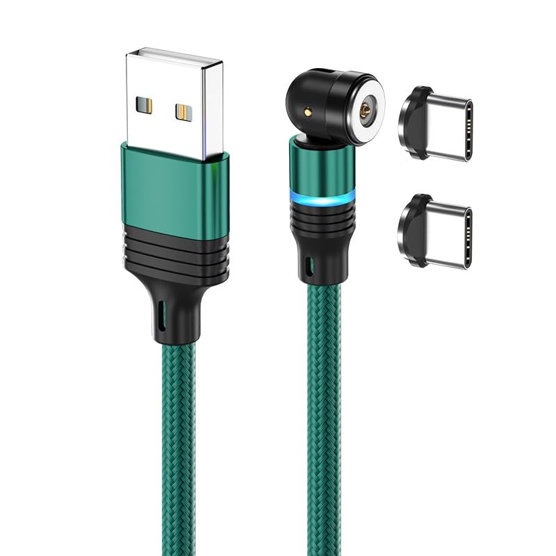 BITHAI USB C to USB C Magnetic Charging Cable[2 Type-C Tips], 2.4A Fast Charging USB Type C Charger Cord Compatible with Samsung Galaxy S21/S21+ Ultra