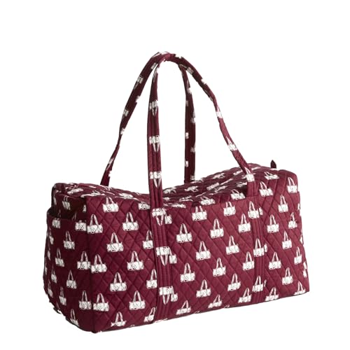 Image of Vera Bradley Women's Large Original Duffel Bag-Premium Cotton Travel, Iconic Paisley Green Jacket, One Size