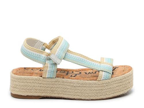 Image of Sam Edelman Womens Artica Woven Gladiator Platform Sandals Blue 8.5 Medium (B,M)