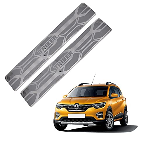 Image of GFX Car Door Sill Guard - Stainless Steel, Protects Painted Edges from Scuffs or Scratches Compatible with Triber Set of 4Pcs (After-Market) Model - 2019 Onwards
