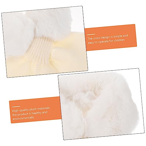 LIFKOME Charming Animal Print Faux Rabbit Fur Kids Scarf Thick Winter Neck Warmer for Babies and Children Cozy Outdoor Accessory 2-Piece Set4