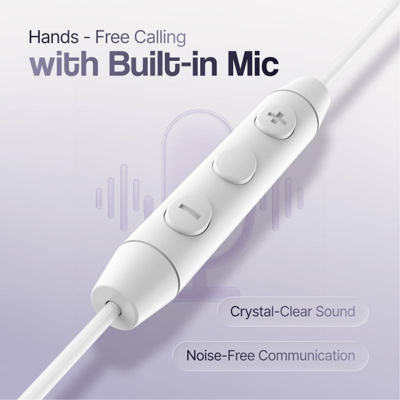 Image of Ambrane Type C Wired Earphones with 14.2mm High Bass Drivers, InBuilt Mic for Crystal Clear Calls, Control Buttons, On Ear Fit for USB C Devices - Mobiles, Tablets, Laptops, Others (Stringz 06, Blue)